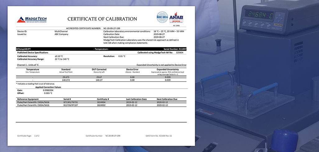 What Is a Calibration Certificate? MadgeTech
